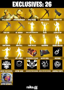 ⭐ GOLD MIDAS 🎮 285 SKINS 🏋️ GOLD BRUTUS 🐱 GOLD MEOWSCLES ⚔️ ETERNAL KNIGHT 🍻 PETER GRIFFIN ⚡ ZEUS 🔥 VALERIA 🛡️ PARADIGM (REALITY-659) 🧬 JOEY 🌀 TWYN 💰 200 VB