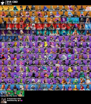 🍇 [PC/PSN/XBOX] 214 skins 🦜 Leviathan Axe 🪻 Gold Midas 🌀 Gold Brutus ☄️ Surf Strider 🐞 Keri Commander 🌴 FNCS Champion Seeker 💚 Predator 🥥 Zeus 🌠 Fusion 🦢 Spectra Knight 💰 0 VB — image 1