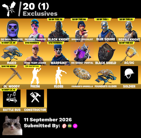 🔥 INSANE DOUBLE OG Offer 🌠 OG Ghoul Trooper 💫 OG Skull Trooper 🏆 Black Knight 🔮 Sparkle Specialist ☃️ Blue Squire 👑 Royale Knight ☄️ Red Knight 🌙 Fresh 🍇 Mako 💥 Floss 🪐 OG Ghost Portal ☀️ 14 skins 🐉 OG STW ✨ 1100 VB 🌺 [PC/PSN/XBOX] — image 1
