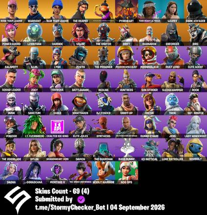 [PC/PSN/XBOX] | 69 Skins | OG STW | The Reaper | Elite Agent | Take The L | A.I.M. | Battlehawk | Blue Team Leader | Bugs Bunny | Bunnii O'Hare | O4G — image 1