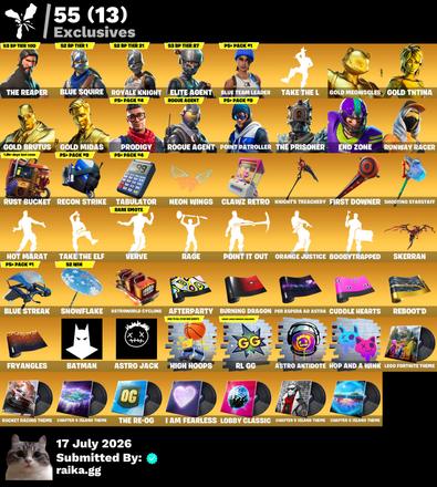 [PC/PSN/XBOX] | 126 Skins | The Reaper | Blue Squire | Elite Agent | Take The L | Royale Knight | Blue Team Leader | Gold Meowscles | O4G — image 5