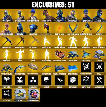 (PC/PSN/XBOX) OG STW / 115 SKINS / Blue Squire | Royale Knight | Blue Team Leader | Travis Scott | Gold Midas | Rogue Agent | Trilogy | Sultura | Fixer | 1150 V-Buc — image 1