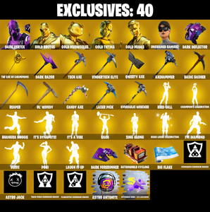 (PC/PSN) 425 SKINS ๐ Renegade Raider ๐ Indigo Kuno ๐ Dark Vertex ๐ Gold Brutus ๐ Gold Meowscles ๐ Gold TNTina ๐ Gold Midas ๐ Unchained Ramirez ๐ 1100 V-Buck PARENTAL CONTROL โ Fortnite account listing