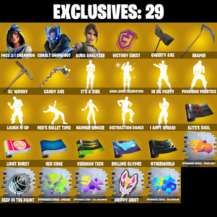 (PC/PSN/XBOX) 405 SKINS π Renegade Raider π FNCS 3:1 Champion π Cobalt Snowfoot π Aura Analyzer π Raz π Spectra Knight π Snap π 700 V-Buck PARENTAL CONTROL β image 1