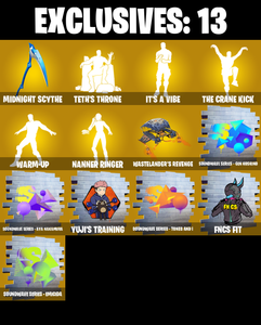 (PC/PSN/XBOX) 232 SKINS ๐ Hades ๐ Valeria ๐ Son Goku ๐ Malik ๐ Optimus Prime ๐ Joltara ๐ The Imagined ๐ Spectra Knight ๐ 450 V-Buck PARENTAL CONTROL โ Fortnite account listing