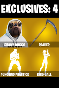 (PC/PSN/XBOX) 157 SKINS ๐ Shady Doggo ๐ Hades ๐ Zeus ๐ Slurpentine ๐ Poseidon ๐ General Grievous ๐ Emperor Palpatine ๐ 0 V-Buck PARENTAL CONTROL โ Fortnite account listing