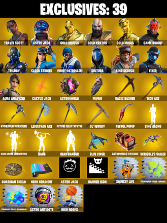 (PC/PSN/XBOX) 448 SKINS ⚡️ Travis Scott ⚡️ Astro Jack ⚡️ Gold Brutus ⚡️ Gold Kratos ⚡️ Gold Midas ⚡️ Game Knight ⚡️ Trilogy ⚡️ 0 V-Bucks — image 1