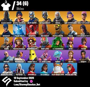 [PC/PSN/XBOX] | 34 Skins | OG STW | Black Knight | Sparkle Specialist | Floss | Blue Squire | Take The L | Royale Knight | Havoc | Sub Commander | Rose Team Leader | AC/DC | Instigator | Rose Glow | BRSeason1 | 1650 VB