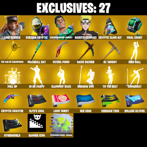 (PC/PSN/XBOX) 513 SKINS π Renegade Raider π Master Chief π Lina Scorch π Subzero Cryptic π Championship Jonesy π Naruto Uzumaki π Spectra Knight π Snap π 0 V-Buck PARENTAL CONTROL β Fortnite account listing