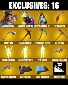 (PC/PSN/XBOX) 197 SKINS ๐ซ Lina Scorch โก๏ธ Subzero Cryptic ๐ Omegarok โก๏ธ Dynamo Dancer ๐ Kado Thorne โก๏ธ Twyn ๐ Valeria โก๏ธ Malik | 150 V-Buck | PARENTAL CONTROLS โ Fortnite account listing