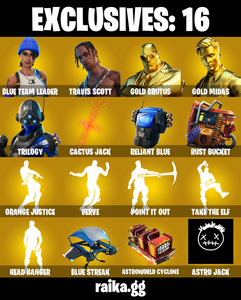 (PC/PSN/XBOX) 0 VB) 101 SKINS ❤️ Blue Team Leader ❤️ Travis Scott ❤️ Gold Brutus ❤️ Gold Midas ❤️ Trilogy ❤️ Blackheart ❤️ A.I.M. ❤️ Zenith ❤️ Rox — Fortnite account listing