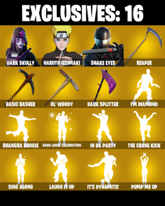 (PC/PSN/XBOX) 355 SKINS 🍒 Renegade Raider 🍒 Dark Skully 🍒 Naruto Uzumaki 🍒 Snake Eyes 🍒 Valeria 🍒 Malik 🍒 Menace 🍒 Rex 🍒 1350 V-Buck PARENTAL CONTROL — Fortnite account listing