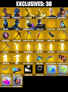 (PC) 237 SKINS 🔥 Travis Scott 🔥 Astro Jack 🔥 Gold Midas 🔥 Gold Brutus 🔥 Striker Specialist 🔥 Lina Scorch 🔥 Sultura 🔥 Fixer 🔥 200 VB | PARENTAL CONTROLS — Fortnite account listing