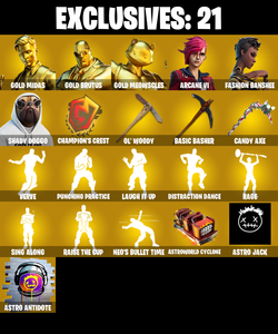 (PC/PSN) 206 SKINS 🍒 Gold Midas 🍒 Gold Brutus 🍒 Gold Meowscles 🍒 Arcane Vi 🍒 Fashion Banshee 🍒 Shady Doggo 🍒 400 V-Buck PARENTAL CONTROL — Fortnite account listing