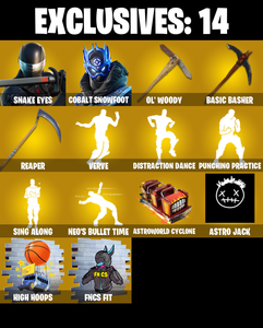 (PC) 181 SKINS / Renegade Raider โ๏ธ Aerial Assault Trooper โ๏ธ Snake Eyes โ๏ธ Cobalt Snowfoot โ๏ธ Renzo the Destroyer โ๏ธ Menace โ๏ธ Raz โ๏ธ 450 V-Bucks | PARENTAL CONTROL โ Fortnite account listing