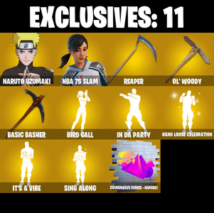 (PC/PSN/XBOX) 236 SKINS π Renegade Raider π Naruto Uzumaki π NBA 75 Slam π Raz π Torin π The Imagined π Backlash π 100 V-Buck PARENTAL CONTROL β Fortnite account listing