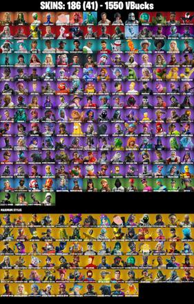 (PC/PSN) 186 SKINS 🔥 Renegade Raider 🔥 Aerial Assault Trooper 🔥 Zeus 🔥 Hades 🔥 Backlash 🔥 Galaxy Scout 🔥 Peter Griffin 🔥 1550 V-Bucks PARENTAL CONTROLS — image 2