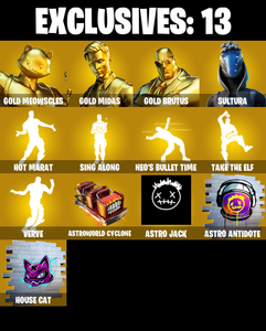 (PC/PSN/XBOX) 234 SKINS ๐ Gold Meowscles ๐ Gold Midas ๐ Gold Brutus ๐ Sultura ๐ Sentinel ๐ Kymera ๐ The Foundation ๐ 100 V-Buck PARENTAL CONTROL โ Fortnite account listing