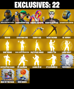 (PC) 358 SKINS π₯ Renegade Raider π₯ Master Chief (Matte Black) π₯ Championship Aura π₯ Dummy Supreme π₯ Naruto Uzumaki π₯ Menace π₯ 1400 VB | PARENTAL CONTROLS β Fortnite account listing