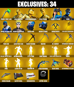 (PC/PSN/XBOX) 494 SKINS ๐ Renegade Raider ๐ Gold Brutus ๐ Gold Meowscles ๐ Gold Midas ๐ Cloud Striker ๐ Fixer ๐ Point Patroller ๐ Naruto Uzumaki ๐ 600 V-Buck PARENTAL CONTROL โ Fortnite account listing