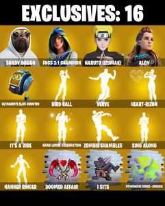 (PC) 224 SKINS 🔥 Shady Doggo 🔥 FNCS 3:1 Champion 🔥 Naruto Uzumaki 🔥 Aloy 🔥 Spire Assassin 🔥 The Foundation 🔥 Malik 🔥 Omegarok 🔥 400 V-Bucks🔥 PARENTAL CONTROLS — Fortnite account listing