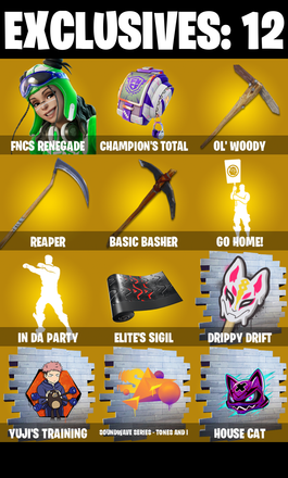 (PC) 249 SKINS π₯ FNCS Renegade π₯ John Wick π₯ Era π₯ Son Goku π₯ The Ageless π₯ Mizuki π₯ Snap π₯ Joltara π₯ Malik π₯ Optimus Prime π₯ 0 V-Bucπ₯ PARENTAL CONTROLS β image 1