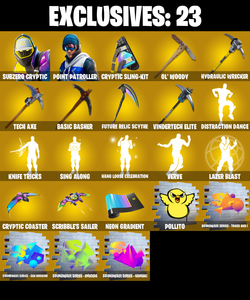 (PC/XBOX) 183 SKINS π₯ Subzero Cryptic π₯ Point Patroller π₯ Galaxy Scout π₯ Torin π₯ The Imagined π₯ The Origin π₯ The Cube Queen π₯ 150 V-Bucks PARENTAL CONTROLS β Fortnite account listing