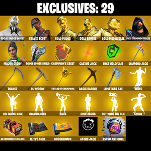 (PC/PSN/XBOX) 272 SKINS ๐ Rogue Spider Knight ๐ Master Chief ๐ Travis Scott ๐ Gold Midas ๐ Gold Brutus ๐ Gold Meowscles ๐ 0 V-Buck PARENTAL CONTROL โ Fortnite account listing