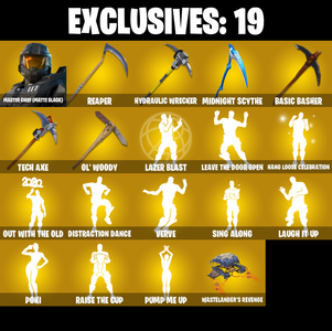 (PC/PSN/XBOX) 386 SKINS ๐ Renegade Raider ๐ Aerial Assault Trooper ๐ Master Chief (Matte Black) ๐ Hades ๐ Midas Rex ๐ Valeria ๐ 900 V-Buck PARENTAL CONTROL โ Fortnite account listing