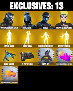 (PC) 252 SKINS 🔥 Renegade Raider 🔥 Huntmaster Saber 🔥 Sultura 🔥 Fixer 🔥 Naruto Uzumaki 🔥 Galaxy Scout 🔥 Omegarok 🔥 Son Goku 🔥 Backlash 🔥 100 VB | PARENTAL CONTROLS — Fortnite account listing