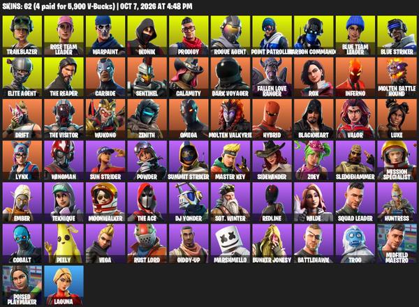 [PC/PSN/XBOX] | 62 skins | Take The L | Orange Justice | OG STW | IKONIK | The Reaper | Elite Agent | Omega | Trailblazer | #VVM9810 — image 2