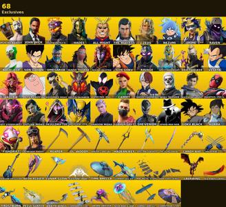[PC/PSN] | 206 skins | 7200 V-bucks | Candy Axe | Renegade Raider | Psycho Bandit | John Wick | Molten Battle Hound | Hades | All Might | #KWB8251 — Fortnite account listing