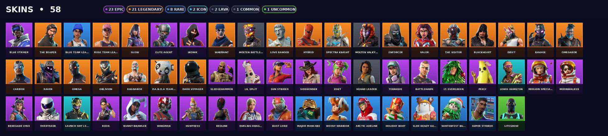 [PC/XBOX] | 58 skins | 1950 V-bucks | Orange Justice | Take The L | OG STW | IKONIK | Glow | The Reaper | Elite Agent | Omega | #QQL6970 — image 1