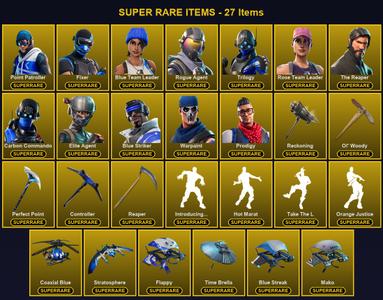 [PC/PSN/XBOX] 79 Skins | Blue Striker | Blue Team Leader | Carbon Commando | Controller | Elite Agent | Fixer | Ol' Woody | Perfect Point | Point Patroller | Prodigy | Reaper | Reckoning | Rogue Agent | Rose Team Leader | The Reaper | Trilogy | Warpaint — Fortnite account listing