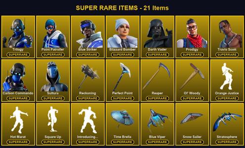 [PC/XBOX] 544 Skins | Blizzard Bomber | Blue Striker | Carbon Commando | Darth Vader | Ol' Woody | Perfect Point | Point Patroller | Prodigy | Reaper | Reckoning | Sultura | Travis Scott | Trilogy | Backlash | Calamity | Carbide | Catalyst | Deadpool — Fortnite account listing