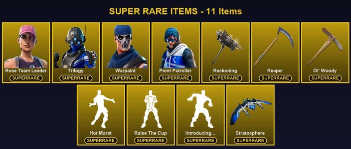 [PC/PSN/XBOX] 99 Skins | Ol' Woody | Point Patroller | Reaper | Reckoning | Rose Team Leader | Trilogy | Warpaint | A.I.M. | Blackheart | Calamity | Catalyst | Deadpool | Dire | Drift | Enforcer | Fade | Fallen Love Ranger | Fusion | Gear Specialist Maya — Fortnite account listing