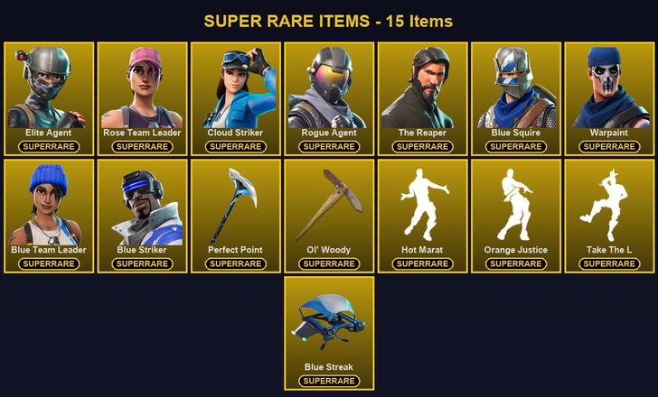 [PC/PSN/XBOX] 53 Skins | Blue Squire | Blue Striker | Blue Team Leader | Cloud Striker | Elite Agent | Ol' Woody | Perfect Point | Rogue Agent | Rose Team Leader | The Reaper | Warpaint | Carbide | Dark Voyager | Drift | Lynx | Moisty Merman | Omega — image 1