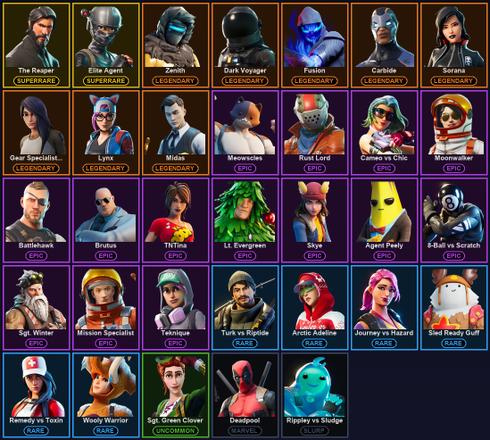 [PC/PSN] 33 Skins | Elite Agent | The Reaper | Carbide | Dark Voyager | Deadpool | Fusion | Gear Specialist Maya | Lynx | Midas | Sorana | Zenith | 8-Ball vs Scratch | Agent Peely | Battlehawk | Brutus | Cameo vs Chic | Epic Swords Of Wonder | EVA — image 2