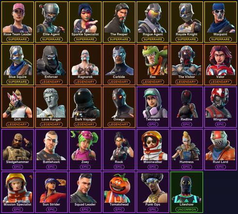 [PC/PSN] 34 Skins | AC/DC | Blue Squire | Elite Agent | Ol' Woody | Rogue Agent | Rose Team Leader | Royale Knight | Sparkle Specialist | The Reaper | Warpaint | Carbide | Dark Voyager | Drift | Enforcer | Love Ranger | Omega | Ragnarok | Rex — image 2