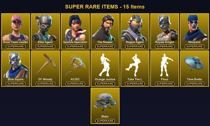 [PC/PSN] 34 Skins | AC/DC | Blue Squire | Elite Agent | Ol' Woody | Rogue Agent | Rose Team Leader | Royale Knight | Sparkle Specialist | The Reaper | Warpaint | Carbide | Dark Voyager | Drift | Enforcer | Love Ranger | Omega | Ragnarok | Rex — image 1