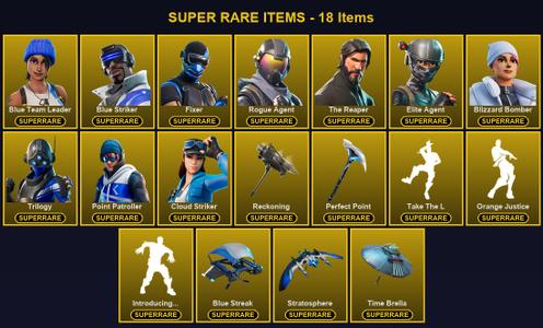 [PC/XBOX] 57 Skins | Blizzard Bomber | Blue Striker | Blue Team Leader | Cloud Striker | Elite Agent | Fixer | Perfect Point | Point Patroller | Reckoning | Rogue Agent | The Reaper | Trilogy | Blackheart | Calamity | Carbide | Catalyst | Dark Voyager — Fortnite account listing
