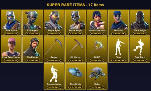 [PC/PSN] 109 Skins | AC/DC | Black Knight | Blue Squire | Elite Agent | Ol' Woody | Reaper | Rogue Agent | Rose Team Leader | Royale Knight | Sparkle Specialist | The Reaper | Warpaint | Blaze | Carbide | Catalyst | Dark Voyager | Drift | Joltara — Fortnite account listing