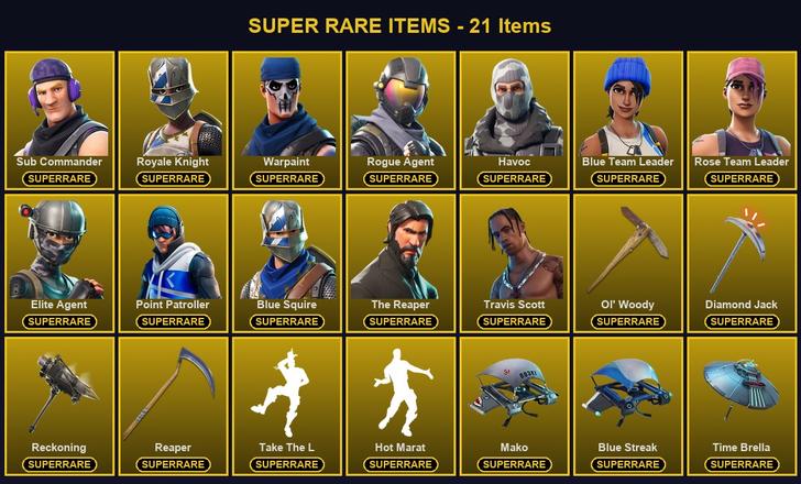 [PC/XBOX] 188 Skins | Blue Squire | Blue Team Leader | Diamond Jack | Elite Agent | Havoc | Ol' Woody | Point Patroller | Reaper | Reckoning | Rogue Agent | Rose Team Leader | Royale Knight | Sub Commander | The Reaper | Travis Scott | Warpaint | A.I.M. — image 1