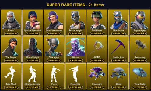 [PC/PSN/XBOX] 33 Skins | AC/DC | Black Knight | Blue Squire | Elite Agent | Galaxy | Havoc | Reckoning | Rogue Agent | Royale Knight | Sparkle Specialist | Stellar Axe | Sub Commander | The Reaper | Trailblazer | Calamity | Carbide | Dark Voyager | Omega — Fortnite account listing