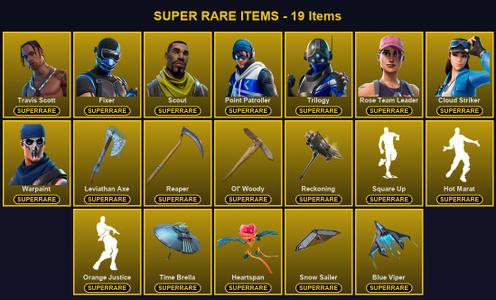 [PC/XBOX] 204 Skins | Cloud Striker | Fixer | Leviathan Axe | Ol' Woody | Point Patroller | Reaper | Reckoning | Rose Team Leader | Scout | Travis Scott | Trilogy | Warpaint | A.I.M. | All Might | Backlash | Blackheart | Calamity | Carbide | Catalyst — Fortnite account listing