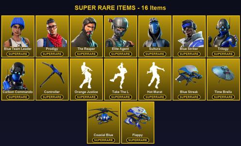[PC/PSN/XBOX] 41 Skins | Blue Striker | Blue Team Leader | Carbon Commando | Controller | Elite Agent | Prodigy | Sultura | The Reaper | Trilogy | Blackheart | Carbide | Dark Voyager | Drift | Hybrid | Omega | Omegarok | Son Goku | Spectra Knight — Fortnite account listing