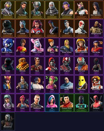 [PC/PSN/XBOX] 43 Skins | Controller | Elite Agent | Havoc | Rogue Agent | Sub Commander | The Reaper | Carbide | Dark Voyager | Deadpool | Drift | Fade | Gear Specialist Maya | Mandalorian | Midas | Valor | Wild Card | Agent Peely | Battlehawk | Beastfang — image 2