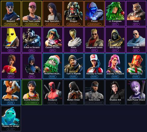 [PC/PSN/XBOX] 29 Skins | Merry Mint Axe | Ol' Woody | Rose Team Leader | Warpaint | Deadpool | Fusion | Gear Specialist Maya | Shogun | 8-Ball vs Scratch | Agent Peely | Blitz Knight | Brutus | Cameo vs Chic | Dark Power Chord | Dark Strikers — image 2