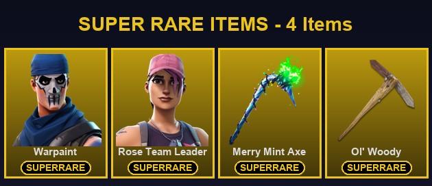 [PC/PSN/XBOX] 29 Skins | Merry Mint Axe | Ol' Woody | Rose Team Leader | Warpaint | Deadpool | Fusion | Gear Specialist Maya | Shogun | 8-Ball vs Scratch | Agent Peely | Blitz Knight | Brutus | Cameo vs Chic | Dark Power Chord | Dark Strikers — Fortnite account listing