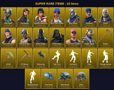 [PC/XBOX] 180 Skins | AC/DC | Black Knight | Blue Squire | Blue Team Leader | Darth Vader | Elite Agent | Havoc | Ol' Woody | Reaper | Reckoning | Rogue Agent | Rose Team Leader | Royale Knight | Sparkle Specialist | Sub Commander | The Reaper | Warpaint — Fortnite account listing